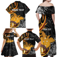Personalised Papua New Guinea Family Matching Off Shoulder Maxi Dress and Hawaiian Shirt Happy 50th Independence Anniversary - Polynesian Pride