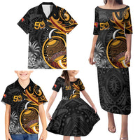 Personalised Papua New Guinea Family Matching Puletasi and Hawaiian Shirt Happy 50th Independence Anniversary - Polynesian Pride