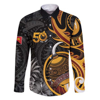 Personalised Papua New Guinea Family Matching Tank Maxi Dress and Hawaiian Shirt Happy 50th Independence Anniversary - Polynesian Pride