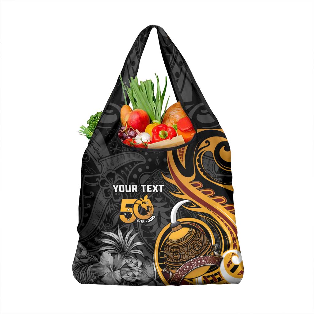 Personalised Papua New Guinea Grocery Bag Happy 50th Independence Anniversary - Polynesian Pride