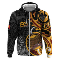 Personalised Papua New Guinea Hoodie Happy 50th Independence Anniversary - Polynesian Pride