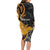 Personalised Papua New Guinea Long Sleeve Bodycon Dress Happy 50th Independence Anniversary - Polynesian Pride