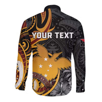 Personalised Papua New Guinea Long Sleeve Button Shirt Happy 50th Independence Anniversary - Polynesian Pride