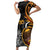 Personalised Papua New Guinea Short Sleeve Bodycon Dress Happy 50th Independence Anniversary - Polynesian Pride