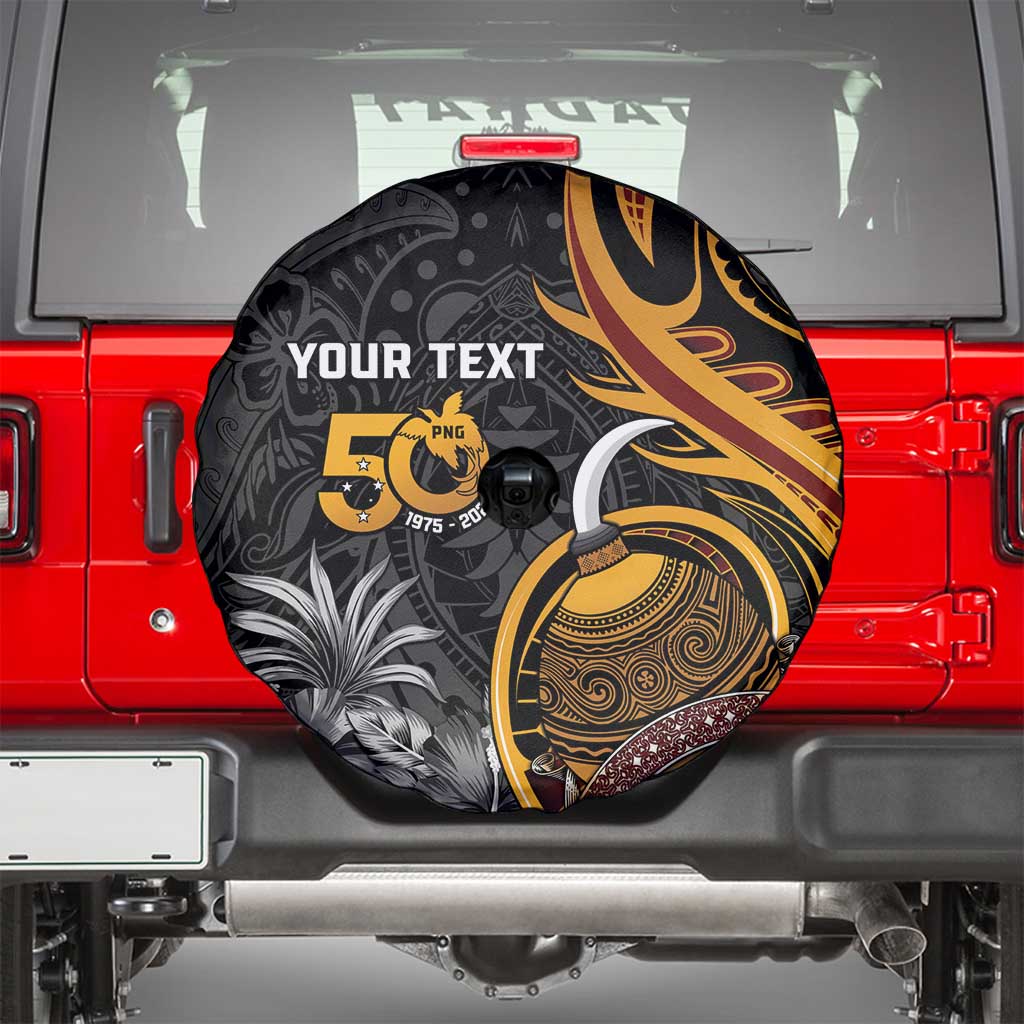 Personalised Papua New Guinea Spare Tire Cover Happy 50th Independence Anniversary - Polynesian Pride