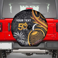 Personalised Papua New Guinea Spare Tire Cover Happy 50th Independence Anniversary - Polynesian Pride