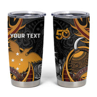 Personalised Papua New Guinea Tumbler Cup Happy 50th Independence Anniversary - Polynesian Pride