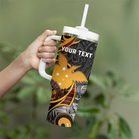 Personalised Papua New Guinea Tumbler With Handle Happy 50th Independence Anniversary - Polynesian Pride