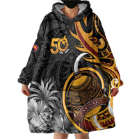 Personalised Papua New Guinea Wearable Blanket Hoodie Happy 50th Independence Anniversary - Polynesian Pride