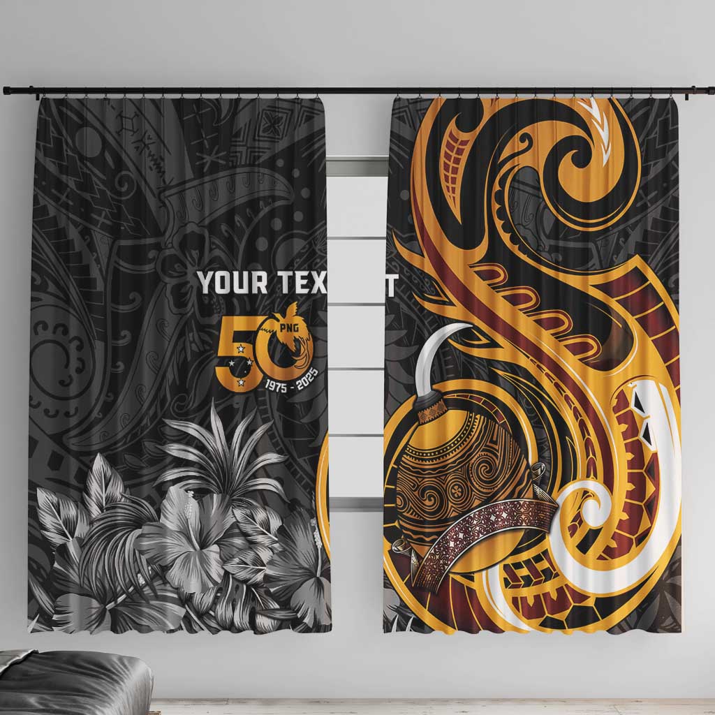 Personalised Papua New Guinea Window Curtain Happy 50th Independence Anniversary - Polynesian Pride