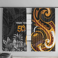 Personalised Papua New Guinea Window Curtain Happy 50th Independence Anniversary - Polynesian Pride