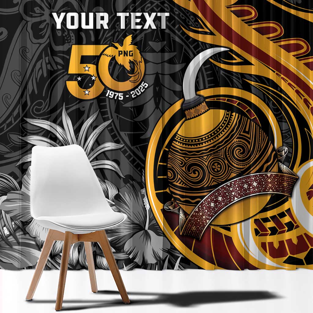 Personalised Papua New Guinea Window Curtain Happy 50th Independence Anniversary - Polynesian Pride