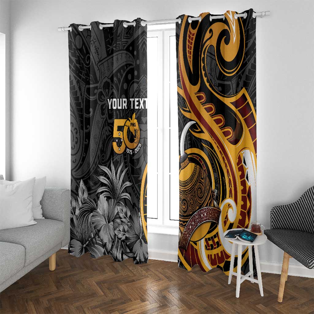 Personalised Papua New Guinea Window Curtain Happy 50th Independence Anniversary - Polynesian Pride