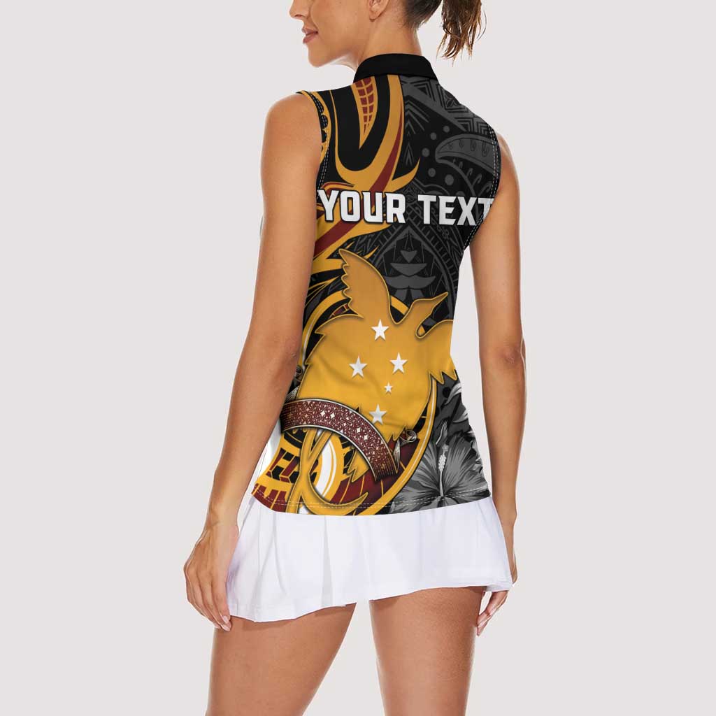 Personalised Papua New Guinea Women Sleeveless Polo Shirt Happy 50th Independence Anniversary - Polynesian Pride