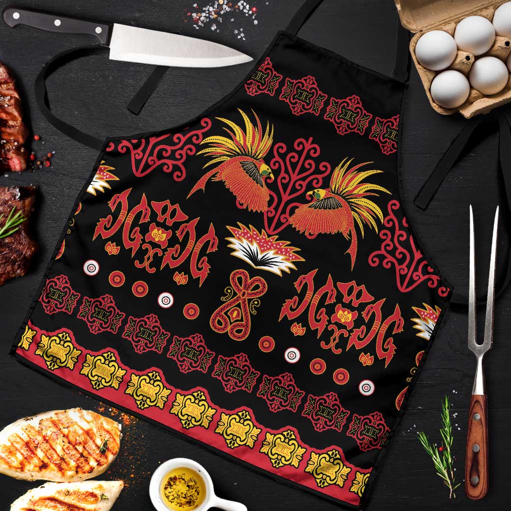 Papua Batik Motif Apron Papua Spirit Black Version - Polynesian Pride