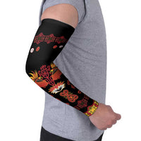 Papua Batik Motif Arm Sleeves Papua Spirit Black Version - Polynesian Pride