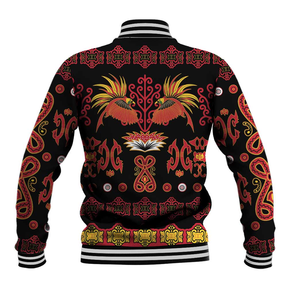 Papua Batik Motif Baseball Jacket Papua Spirit Black Version - Polynesian Pride