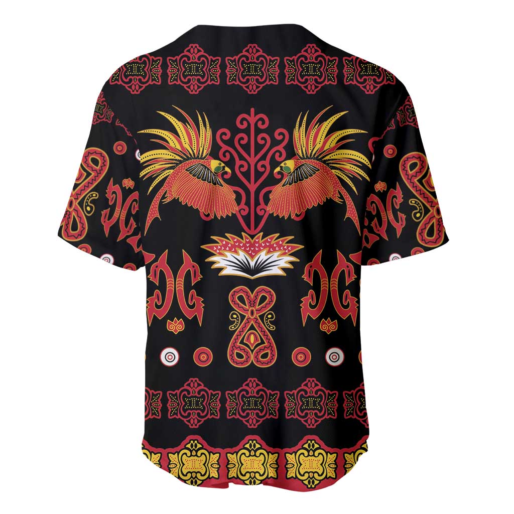 Papua Batik Motif Baseball Jersey Papua Spirit Black Version LT05 - Polynesian Pride