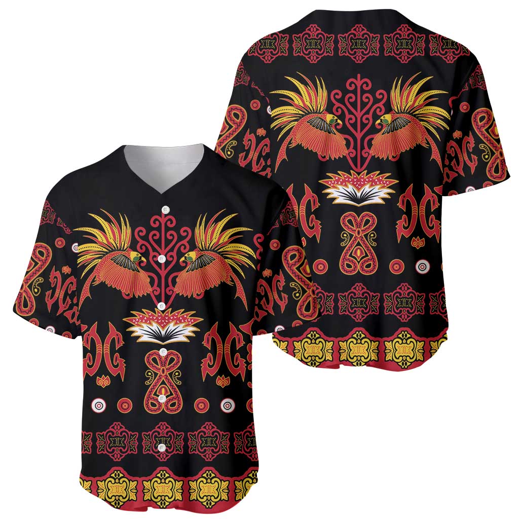 Papua Batik Motif Baseball Jersey Papua Spirit Black Version LT05 - Polynesian Pride