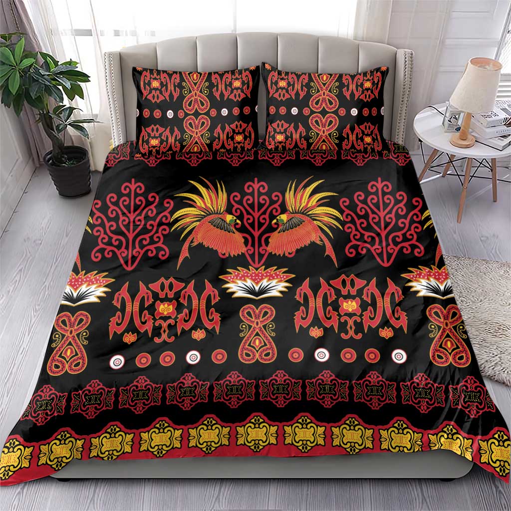 Papua Batik Motif Bedding Set Papua Spirit Black Version - Polynesian Pride