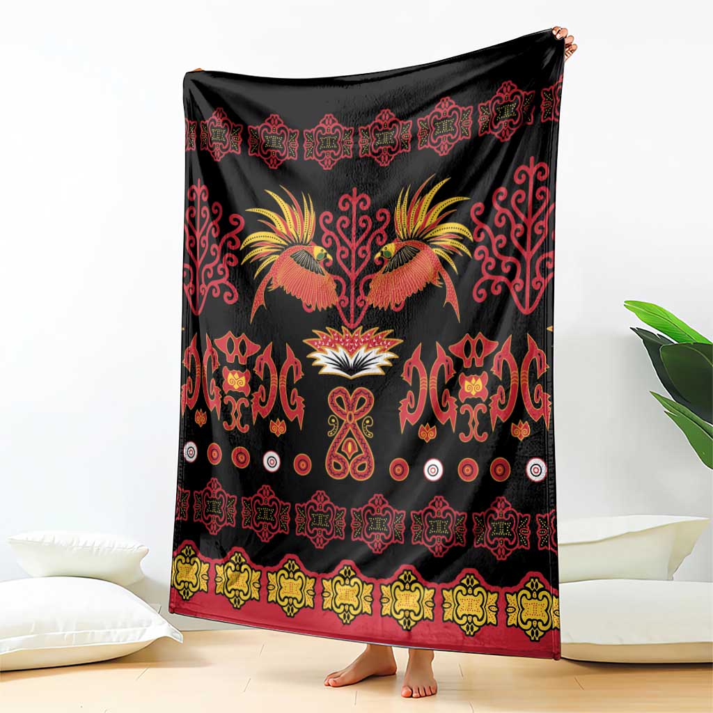 Papua Batik Motif Blanket Papua Spirit Black Version - Polynesian Pride