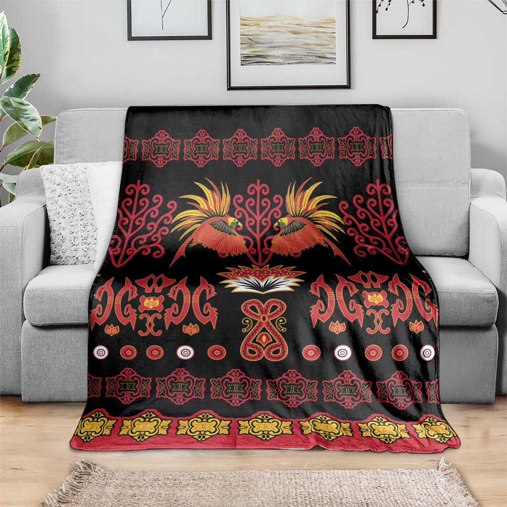 Papua Batik Motif Blanket Papua Spirit Black Version - Polynesian Pride