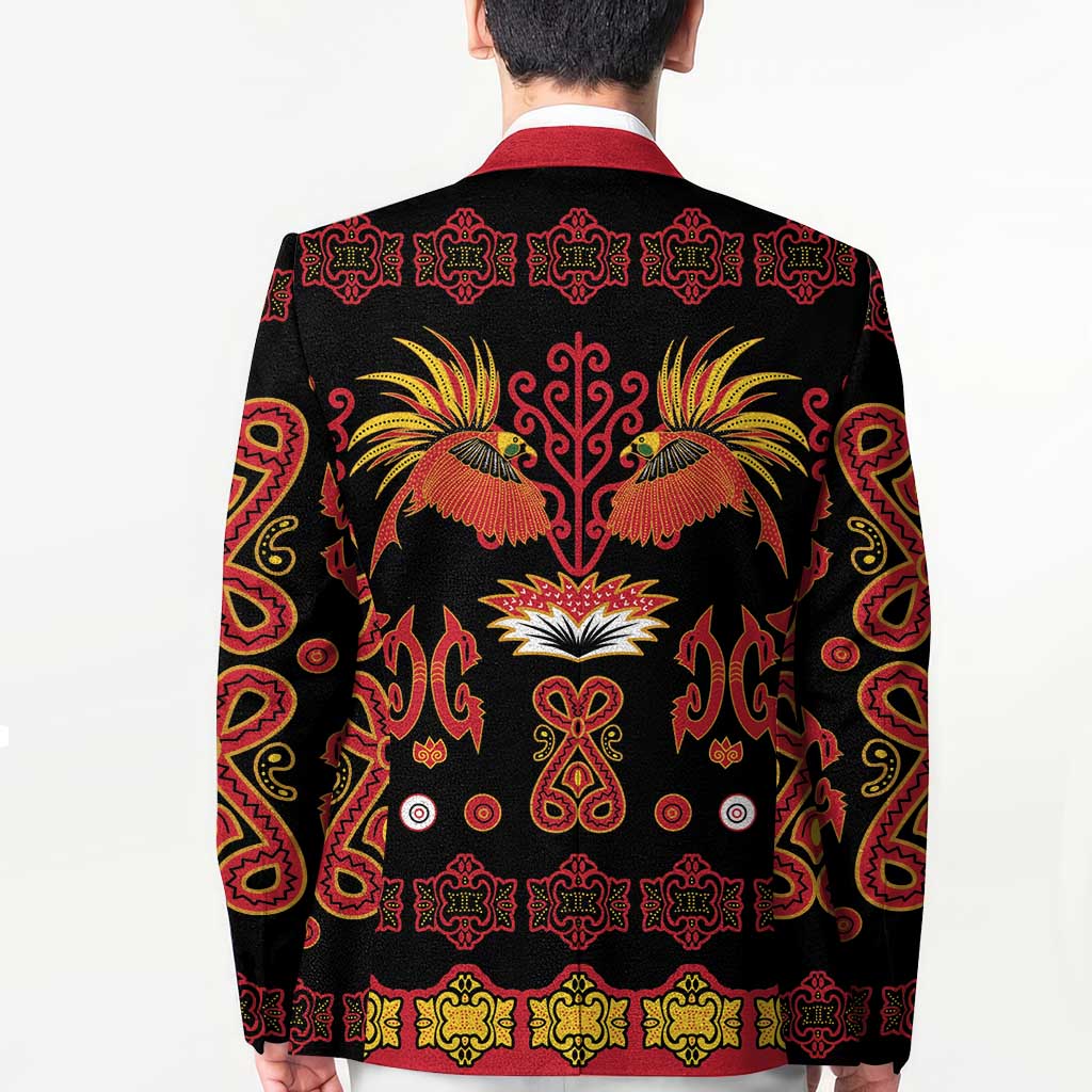 Papua Batik Motif Blazer Papua Spirit Black Version - Polynesian Pride