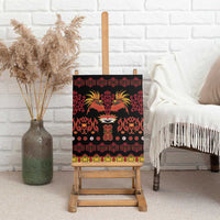 Papua Batik Motif Canvas Wall Art Papua Spirit Black Version - Polynesian Pride