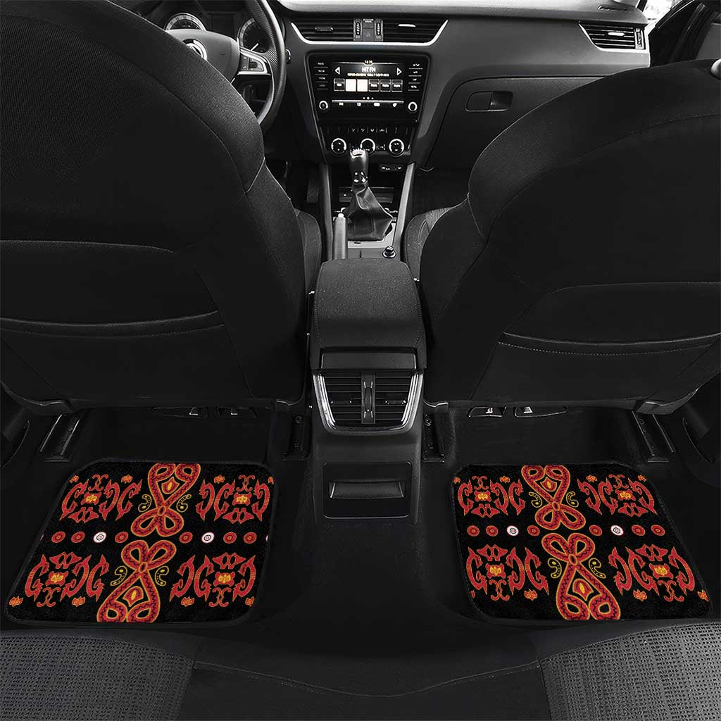 Papua Batik Motif Car Mats Papua Spirit Black Version - Polynesian Pride