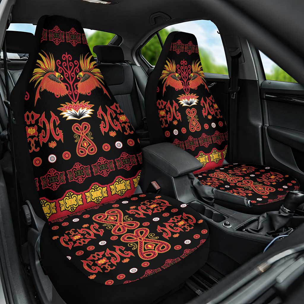 Papua Batik Motif Car Seat Cover Papua Spirit Black Version - Polynesian Pride