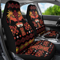 Papua Batik Motif Car Seat Cover Papua Spirit Black Version LT05 - Polynesian Pride