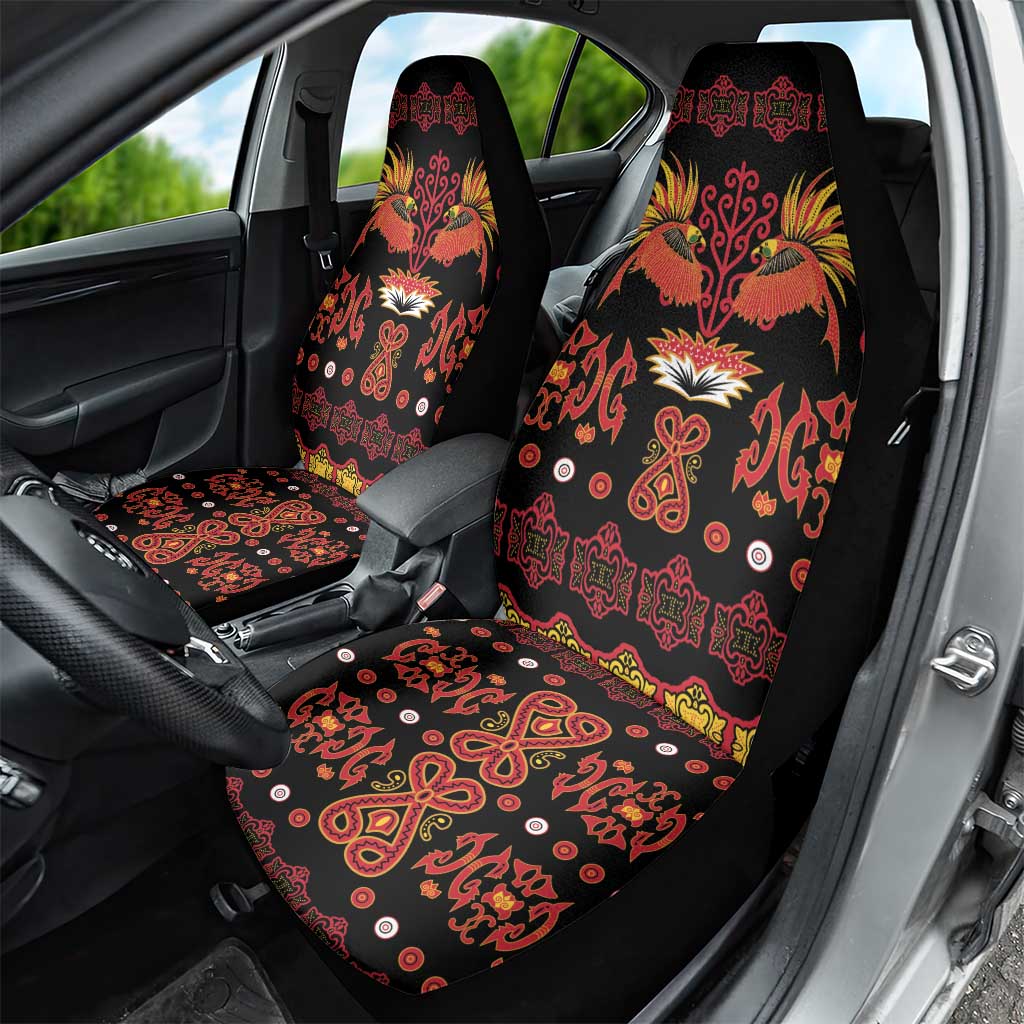 Papua Batik Motif Car Seat Cover Papua Spirit Black Version LT05 - Polynesian Pride