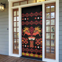 Papua Batik Motif Door Cover Papua Spirit Black Version - Polynesian Pride