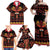 Papua Batik Motif Family Matching Off Shoulder Maxi Dress and Hawaiian Shirt Papua Spirit Black Version - Polynesian Pride