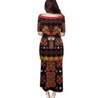 Papua Batik Motif Family Matching Puletasi and Hawaiian Shirt Papua Spirit Black Version LT05 - Polynesian Pride