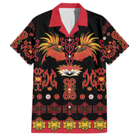 Papua Batik Motif Family Matching Summer Maxi Dress and Hawaiian Shirt Papua Spirit Black Version - Polynesian Pride