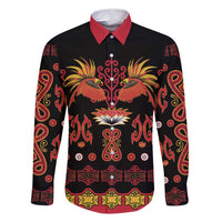 Papua Batik Motif Family Matching Tank Maxi Dress and Hawaiian Shirt Papua Spirit Black Version - Polynesian Pride