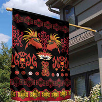 Papua Batik Motif Garden Flag Papua Spirit Black Version - Polynesian Pride