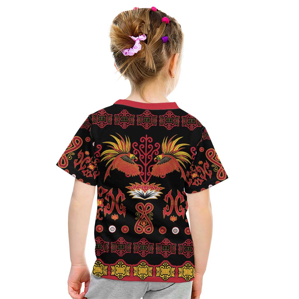 Papua Batik Motif Kid T Shirt Papua Spirit Black Version - Polynesian Pride