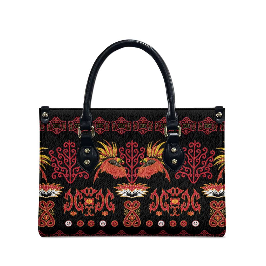 Papua Batik Motif Leather Bag Papua Spirit Black Version - Polynesian Pride