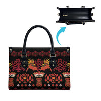 Papua Batik Motif Leather Bag Papua Spirit Black Version - Polynesian Pride