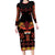 Papua Batik Motif Long Sleeve Bodycon Dress Papua Spirit Black Version - Polynesian Pride