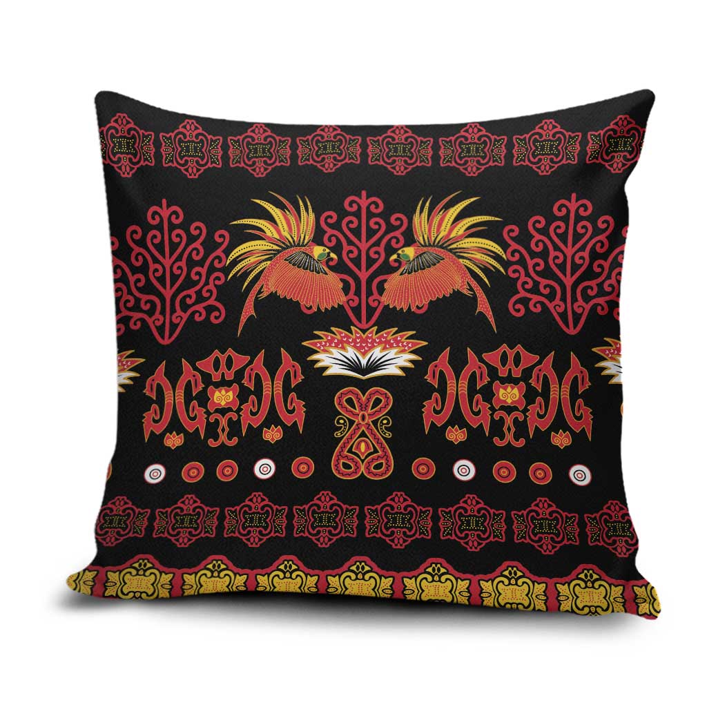 Papua Batik Motif Pillow Cover Papua Spirit Black Version - Polynesian Pride