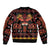 Papua Batik Motif Sleeve Zip Bomber Jacket Papua Spirit Black Version - Polynesian Pride