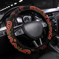 Papua Batik Motif Steering Wheel Cover Papua Spirit Black Version - Polynesian Pride