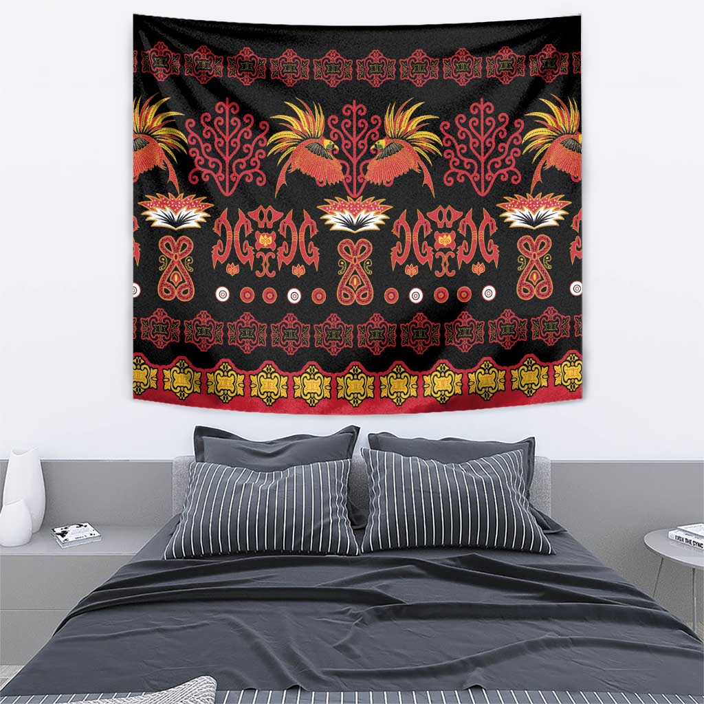 Papua Batik Motif Tapestry Papua Spirit Black Version - Polynesian Pride