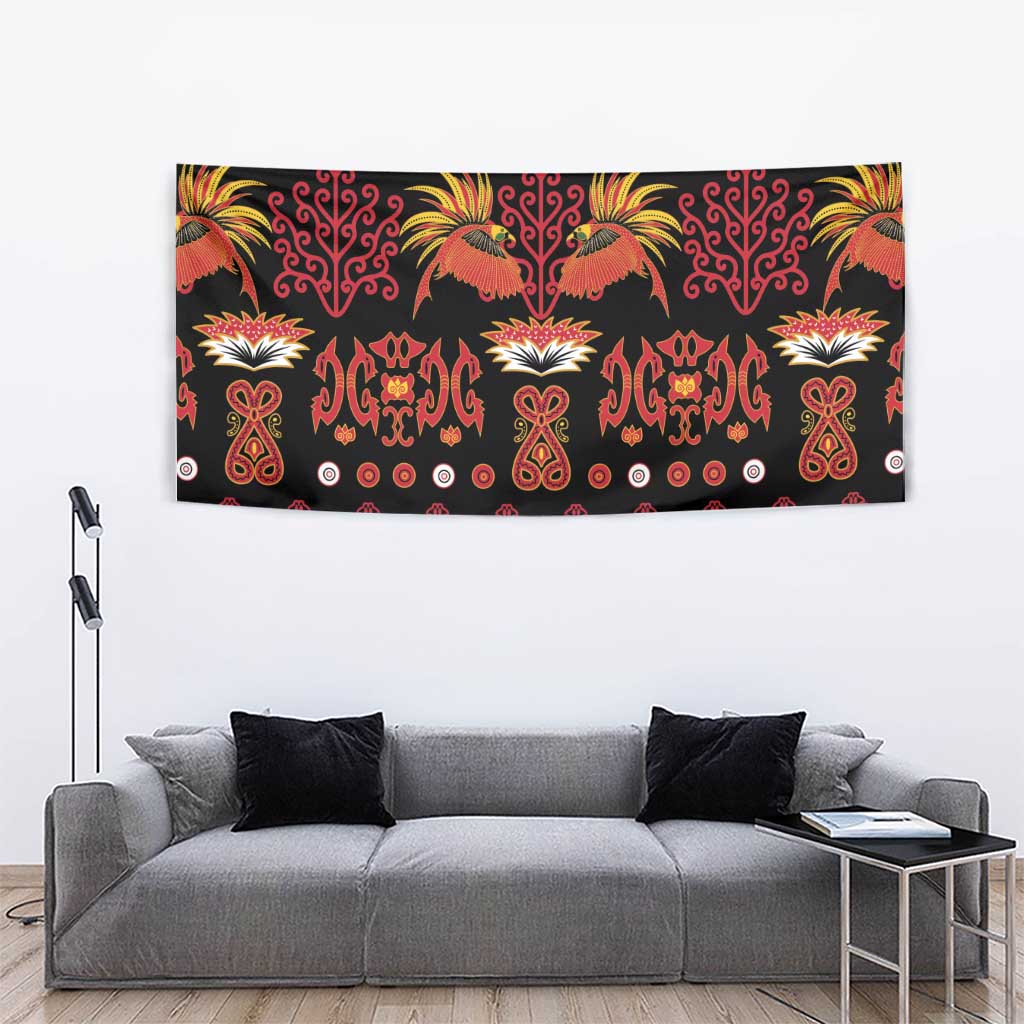 Papua Batik Motif Tapestry Papua Spirit Black Version - Polynesian Pride