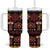 Papua Batik Motif Tumbler With Handle Papua Spirit Black Version - Polynesian Pride