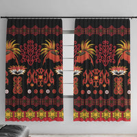 Papua Batik Motif Window Curtain Papua Spirit Black Version - Polynesian Pride