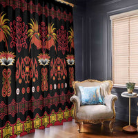 Papua Batik Motif Window Curtain Papua Spirit Black Version - Polynesian Pride
